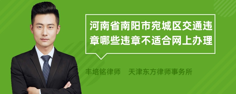 河南省南阳市宛城区交通违章哪些违章不适合网上办理