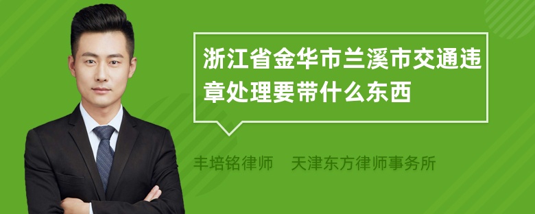 浙江省金华市兰溪市交通违章处理要带什么东西