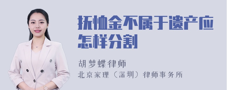 抚恤金不属于遗产应怎样分割