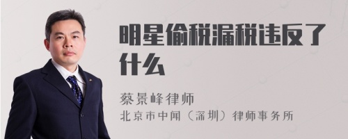 明星偷税漏税违反了什么