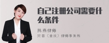 自己注册公司需要什么条件