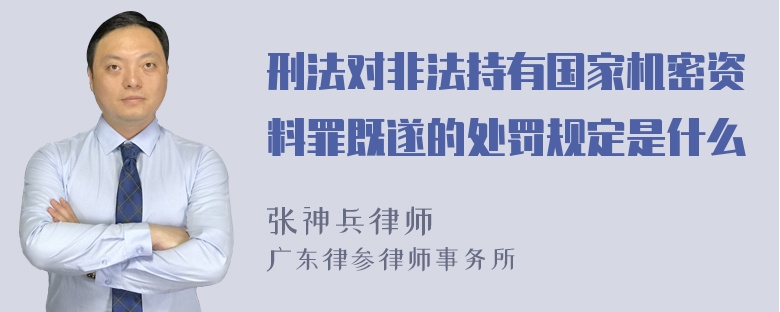 刑法对非法持有国家机密资料罪既遂的处罚规定是什么