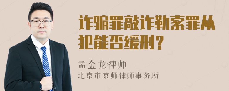 诈骗罪敲诈勒索罪从犯能否缓刑？