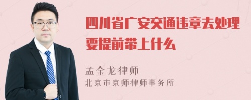 四川省广安交通违章去处理要提前带上什么