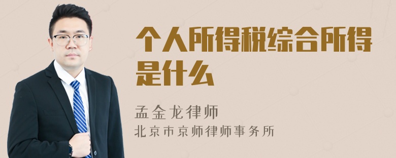 个人所得税综合所得是什么