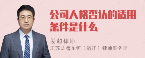 公司人格否认的适用条件是什么