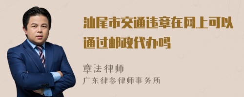 汕尾市交通违章在网上可以通过邮政代办吗