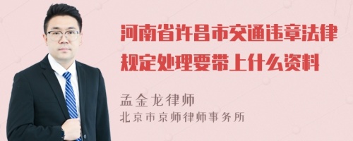 河南省许昌市交通违章法律规定处理要带上什么资料