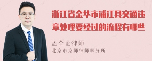 浙江省金华市浦江县交通违章处理要经过的流程有哪些