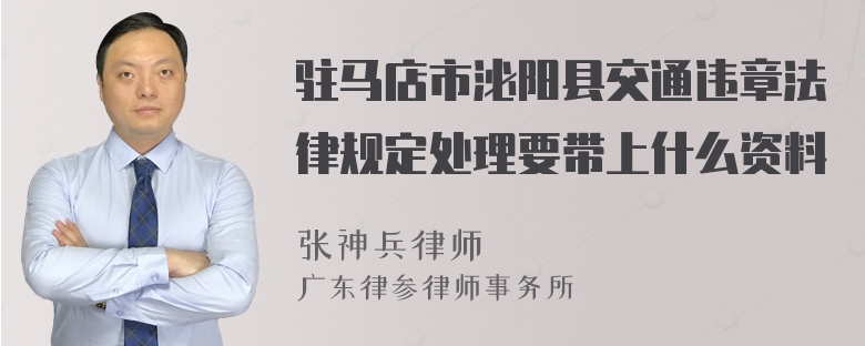 驻马店市泌阳县交通违章法律规定处理要带上什么资料