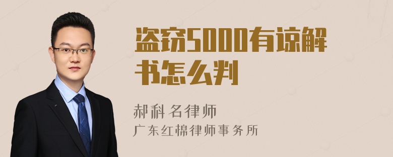 盗窃5000有谅解书怎么判