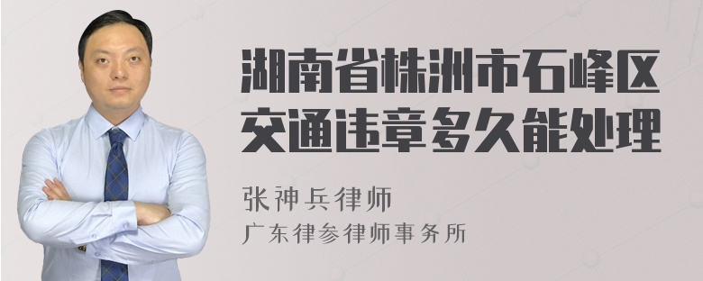 湖南省株洲市石峰区交通违章多久能处理