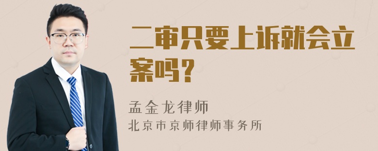 二审只要上诉就会立案吗？