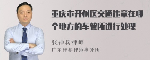 重庆市开州区交通违章在哪个地方的车管所进行处理