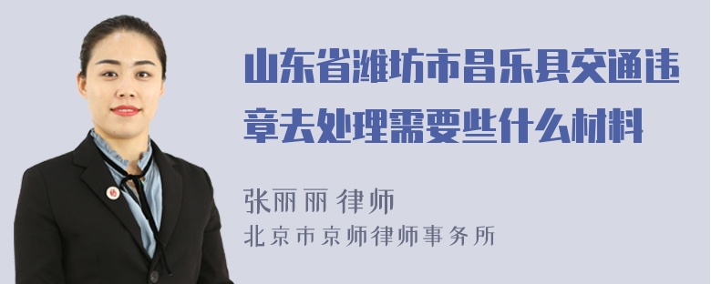 山东省潍坊市昌乐县交通违章去处理需要些什么材料