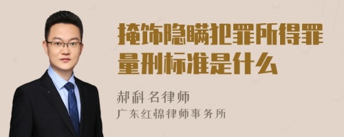 掩饰隐瞒犯罪所得罪量刑标准是什么