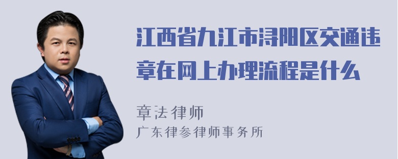 江西省九江市浔阳区交通违章在网上办理流程是什么