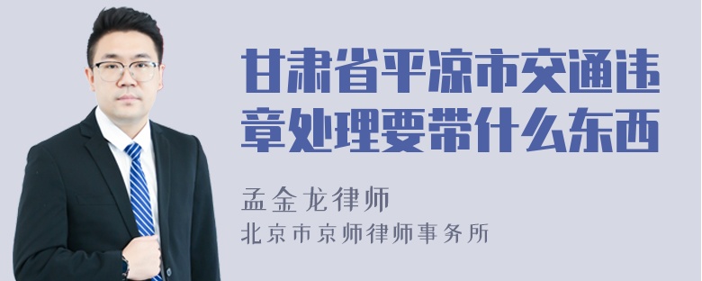 甘肃省平凉市交通违章处理要带什么东西