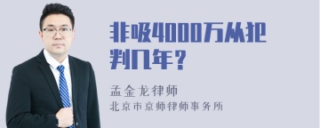 非吸4000万从犯判几年？