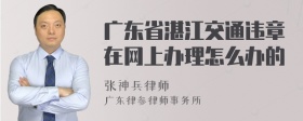 广东省湛江交通违章在网上办理怎么办的