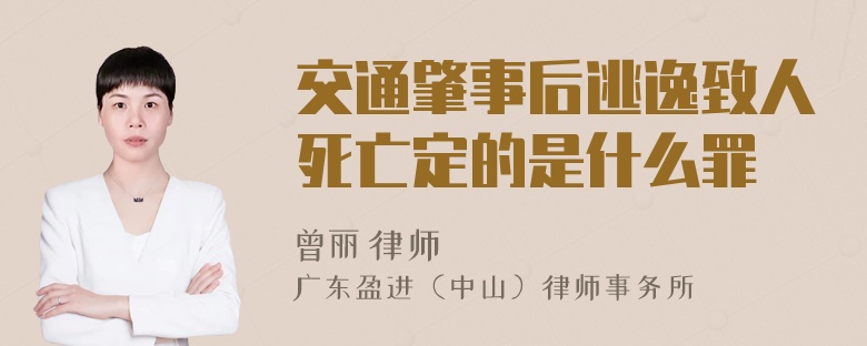 交通肇事后逃逸致人死亡定的是什么罪