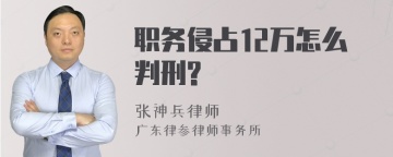 职务侵占12万怎么判刑?