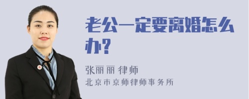 老公一定要离婚怎么办?