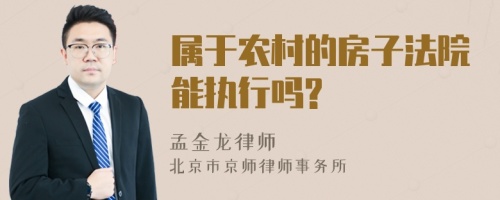 属于农村的房子法院能执行吗?