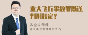 重大飞行事故罪既遂判刑规定?