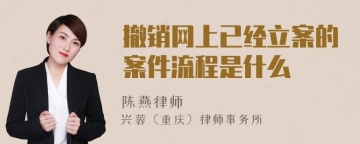 撤销网上已经立案的案件流程是什么