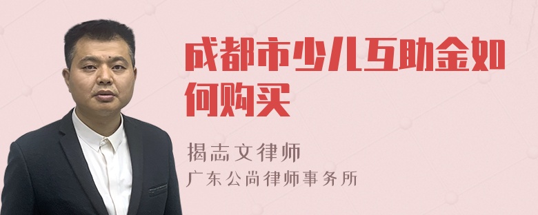 成都市少儿互助金如何购买