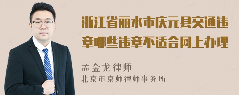 浙江省丽水市庆元县交通违章哪些违章不适合网上办理