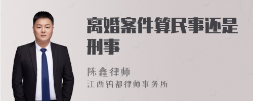 离婚案件算民事还是刑事