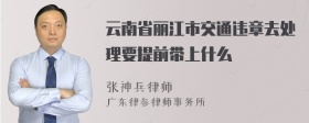 云南省丽江市交通违章去处理要提前带上什么