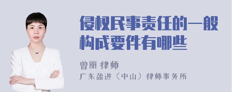 侵权民事责任的一般构成要件有哪些