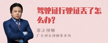 驾驶证行驶证丢了怎么办?