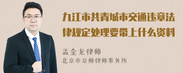 九江市共青城市交通违章法律规定处理要带上什么资料