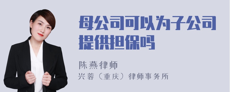 母公司可以为子公司提供担保吗