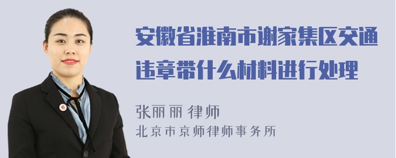 安徽省淮南市谢家集区交通违章带什么材料进行处理