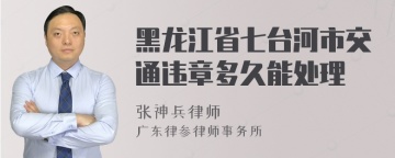 黑龙江省七台河市交通违章多久能处理