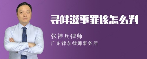 寻衅滋事罪该怎么判