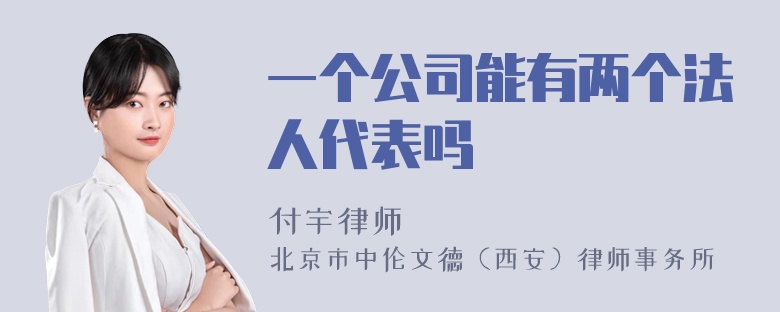 一个公司能有两个法人代表吗