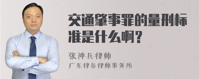 交通肇事罪的量刑标准是什么啊？