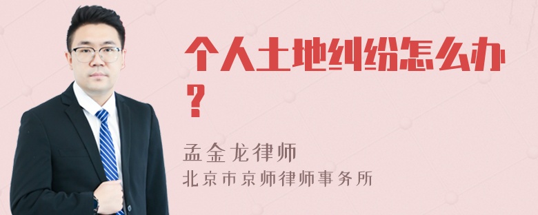 个人土地纠纷怎么办？