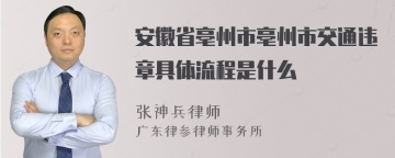 安徽省亳州市亳州市交通违章具体流程是什么