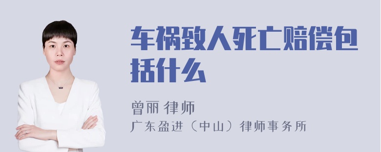 车祸致人死亡赔偿包括什么