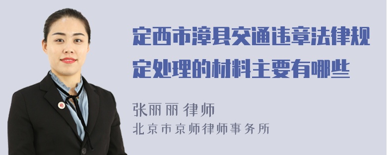 定西市漳县交通违章法律规定处理的材料主要有哪些