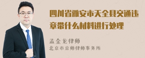 四川省雅安市天全县交通违章带什么材料进行处理