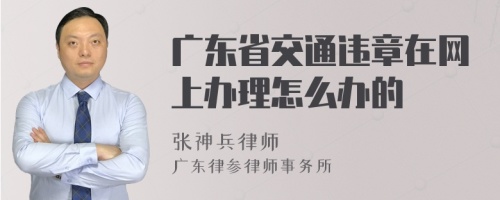 广东省交通违章在网上办理怎么办的