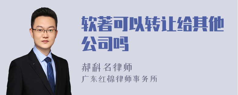 软著可以转让给其他公司吗